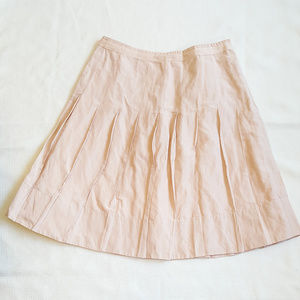 CABI Light Pink Pleat Zip Full Knee Skirt